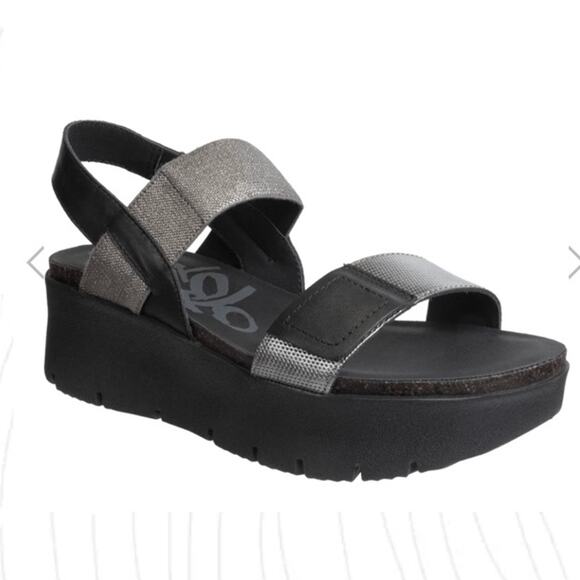 Otbt nova black travel lite platform sandals size 7 - Picture 1 of 8
